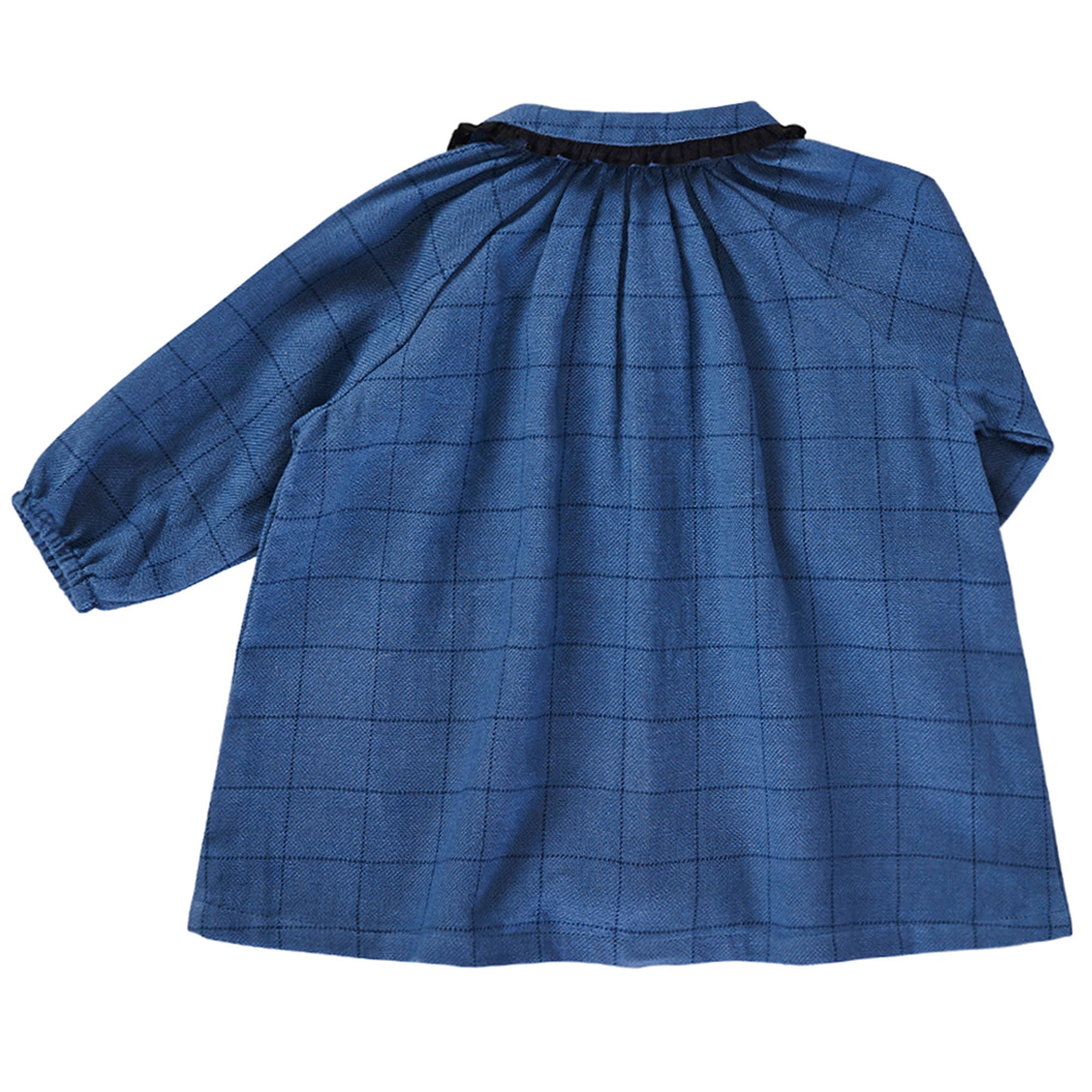 Baby Girls Blue Check Cotton Woven Dress - CÉMAROSE | Children's Fashion Store - 2