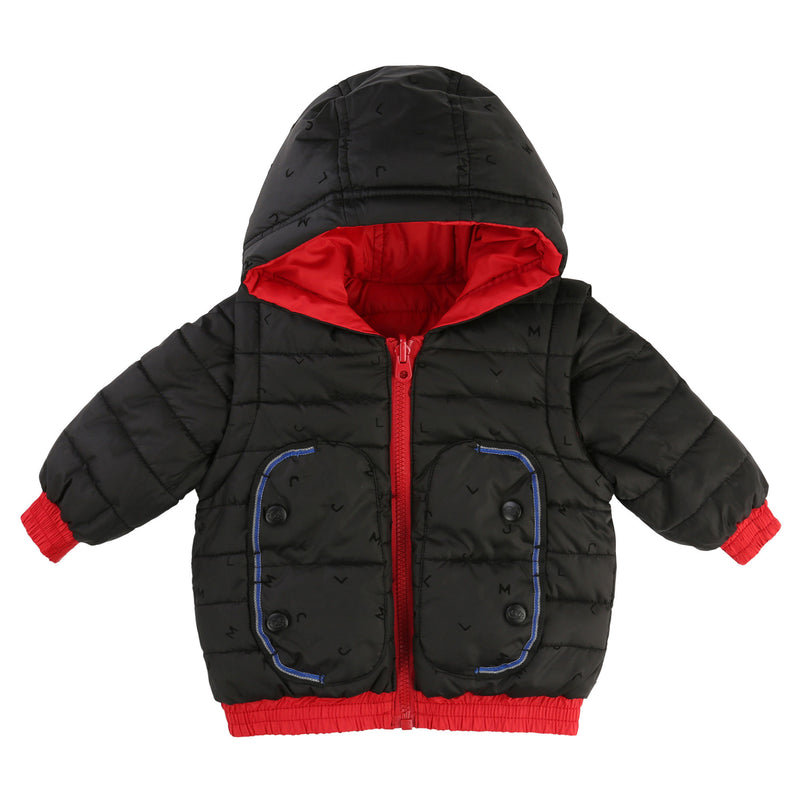 Boys Red Hooded Remove The Sleeves Down Jacket - CÉMAROSE | Children's Fashion Store - 3