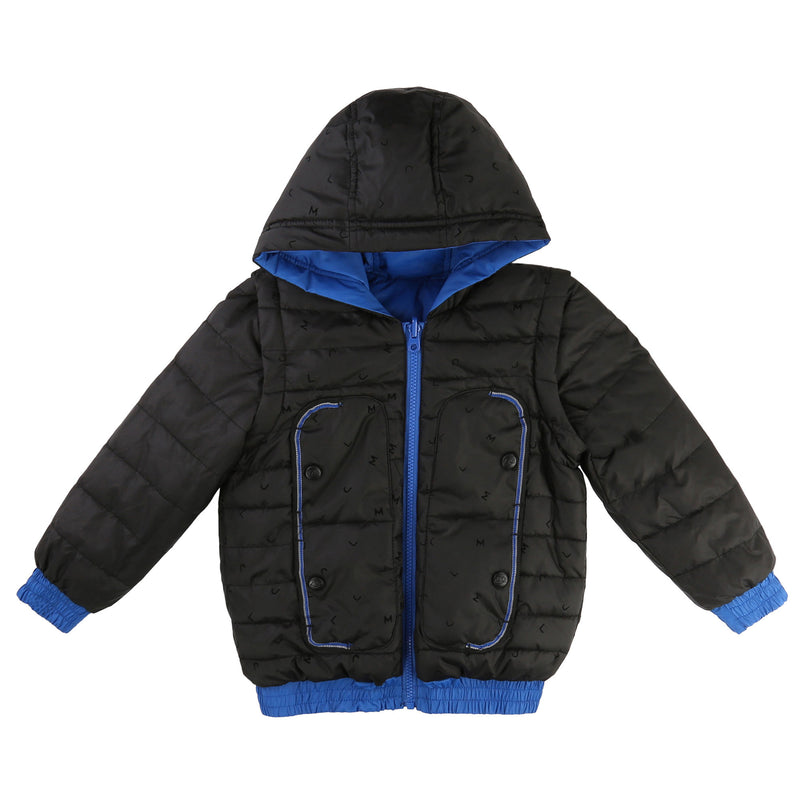 Boys Blue Hooded Remove The Sleeves Down Jacket - CÉMAROSE | Children's Fashion Store - 3
