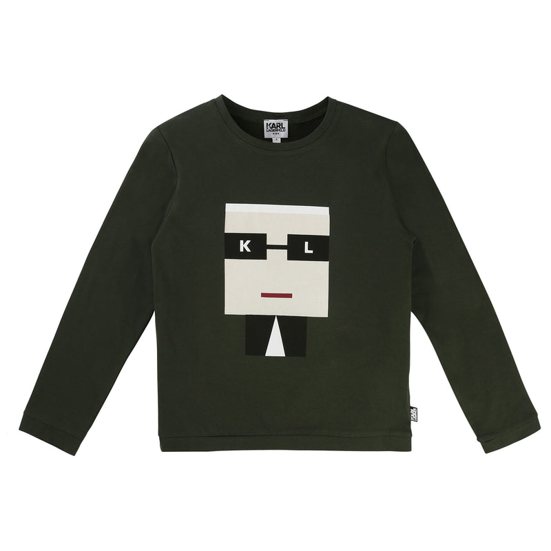 Boys Dark Green Fancy Cartoon Trims Cotton T-Shirt - CÉMAROSE | Children's Fashion Store