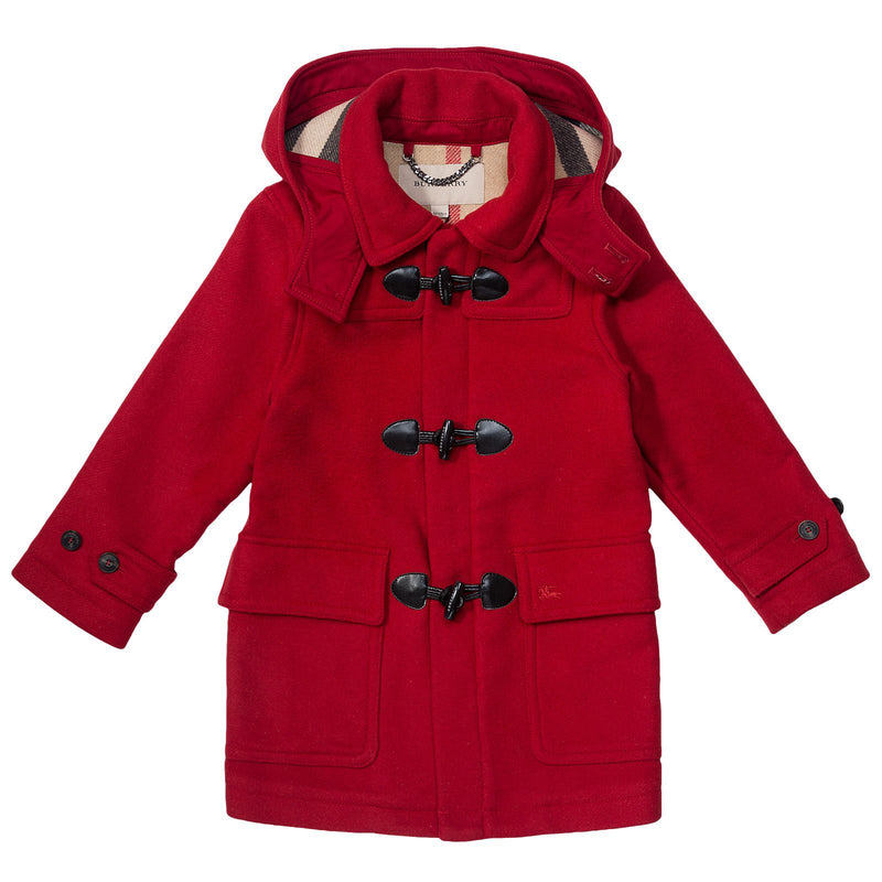 Boys Red Wool Duffle Coat With Pockets - CÉMAROSE | Children's Fashion Store - 1