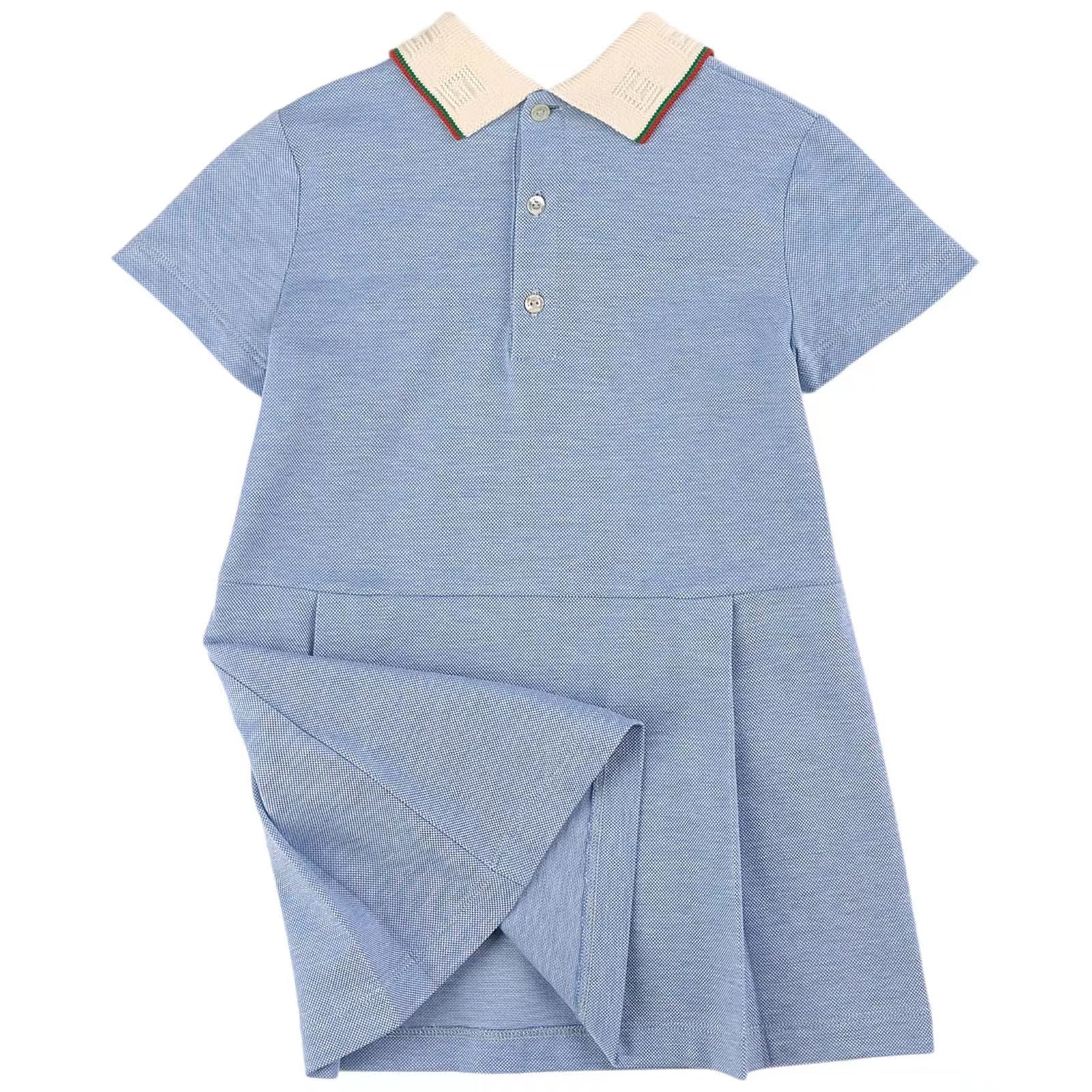 Baby Girls Blue Printed Dress
