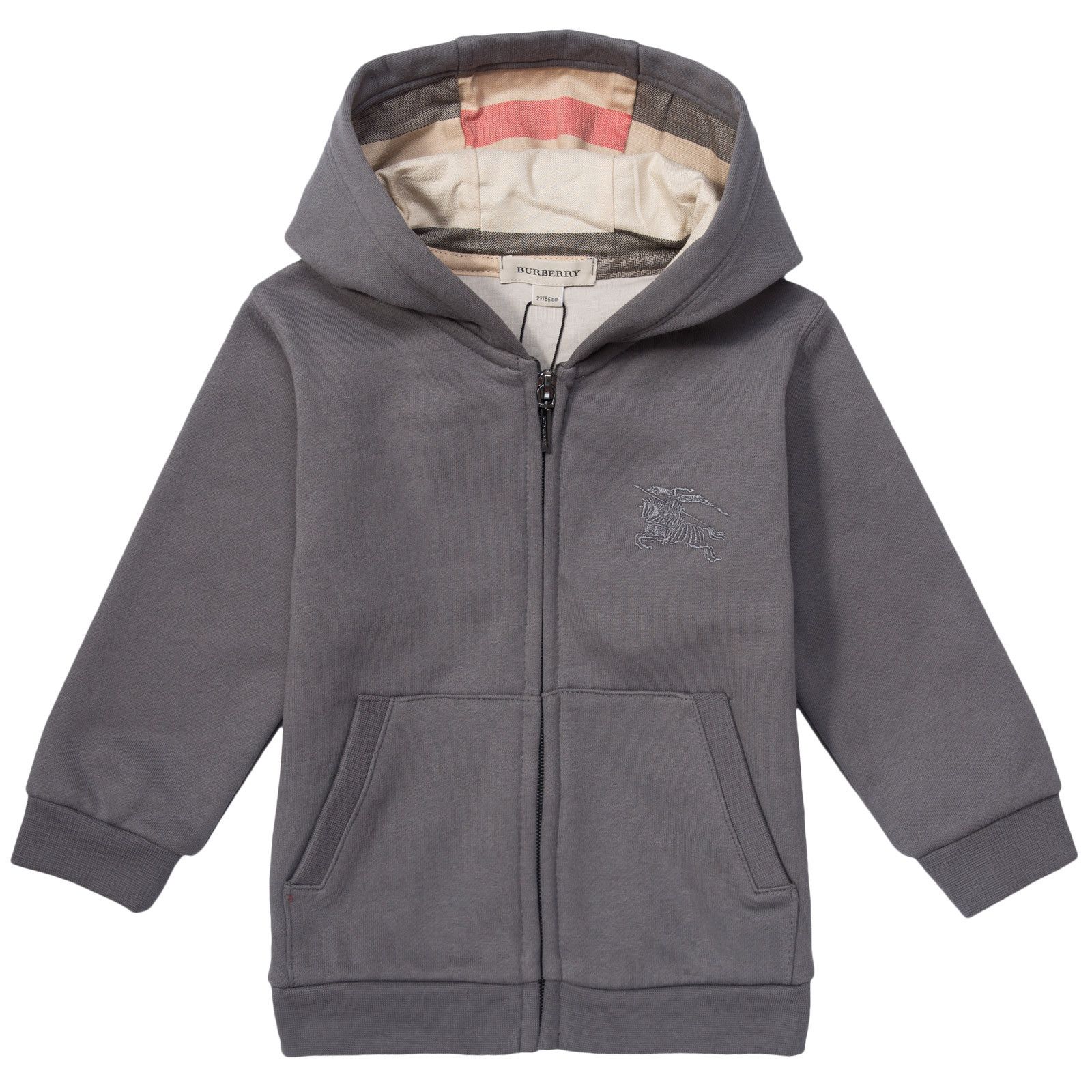 Boys Grey Tracksuit With Check Lined Hood - CÉMAROSE | Children's Fashion Store - 5