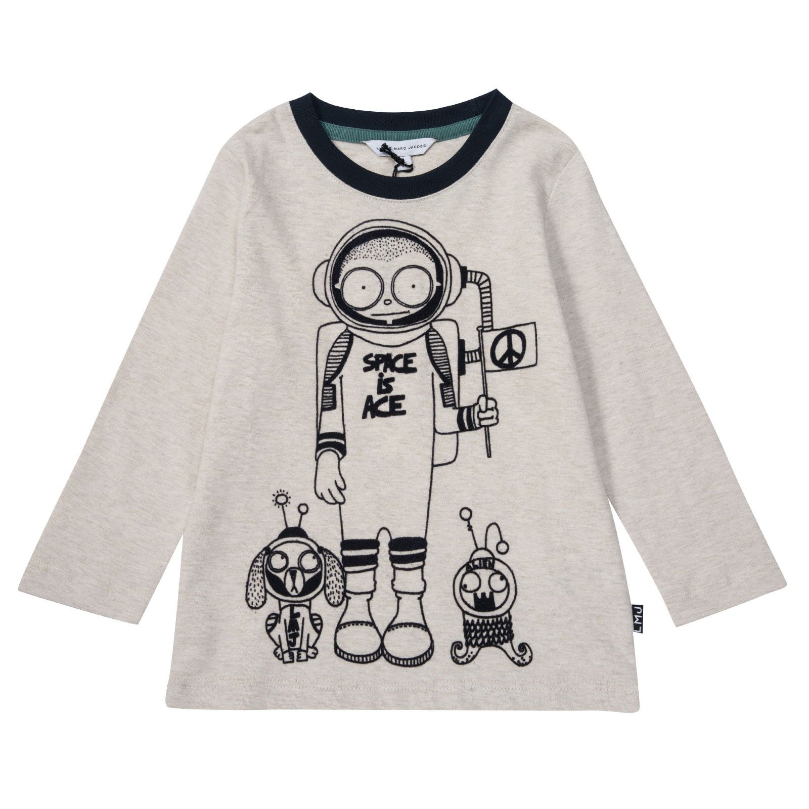 Boys Beige 'Mr Marc' Spaceman Peinted T-Shirt - CÉMAROSE | Children's Fashion Store - 1