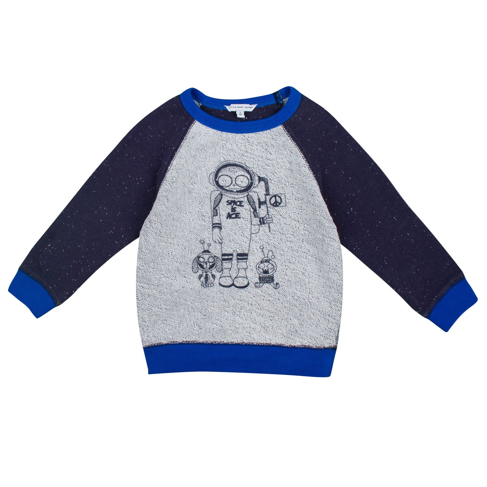 Boys Grey&Blue 'Mr Marc' Spaceman Printed Sweater - CÉMAROSE | Children's Fashion Store - 1