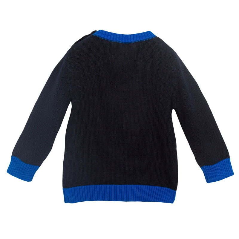 Boys Navy Blue 'Mr Marc' Knitted Sweater - CÉMAROSE | Children's Fashion Store - 2