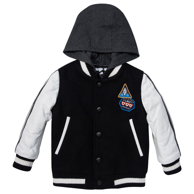 Boys Black&White Padded Varsity Jacket - CÉMAROSE | Children's Fashion Store - 1