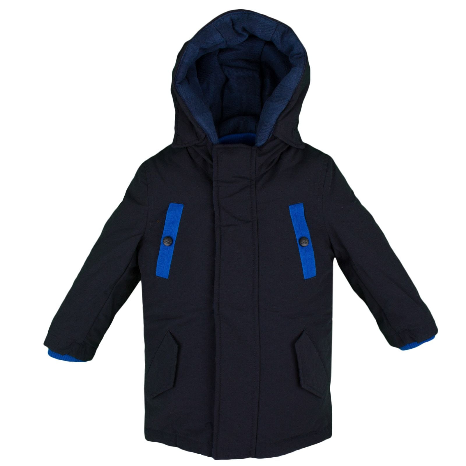 Boys Navy Blue Parka Coat With Fleece Red Gillet - CÉMAROSE | Children's Fashion Store - 1