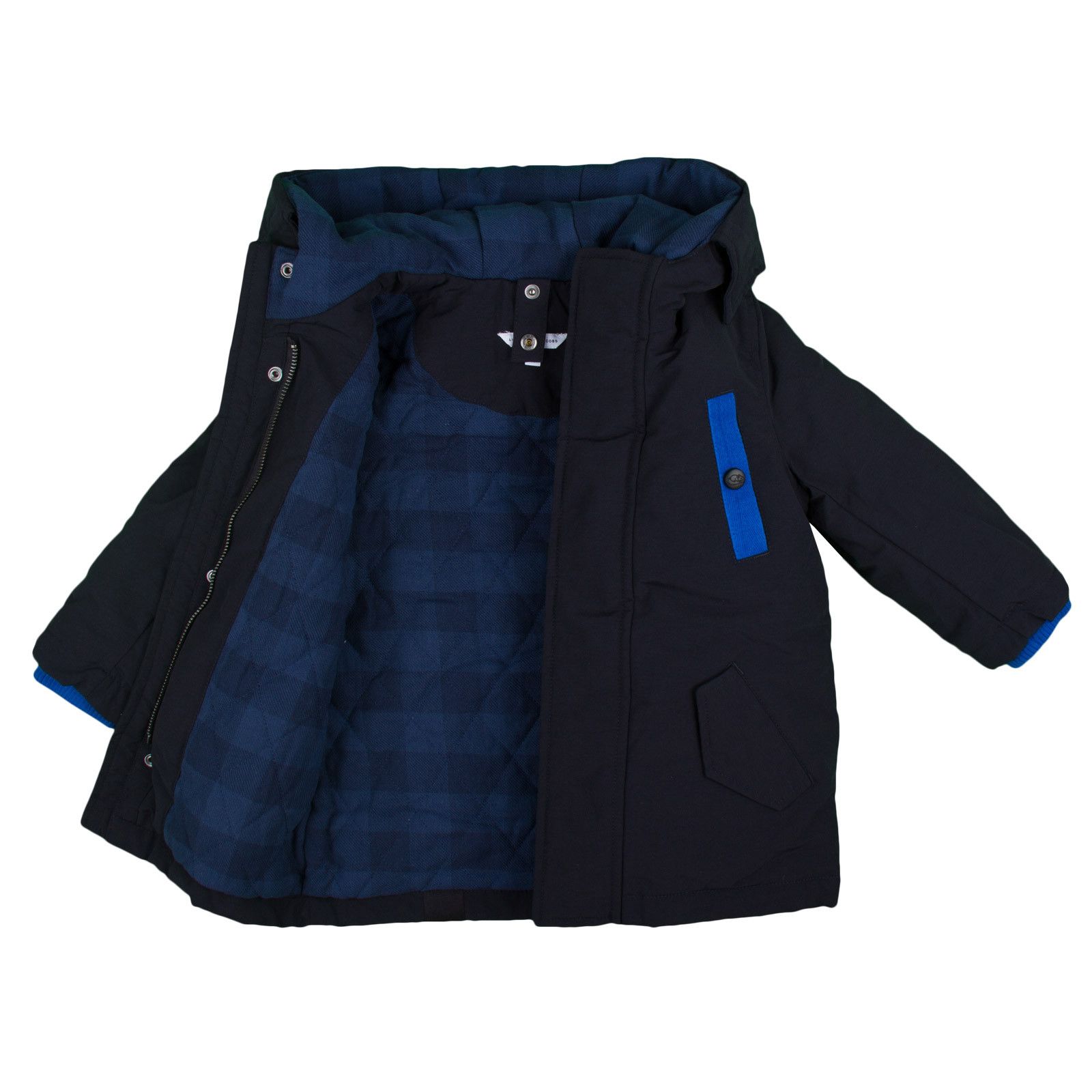 Boys Navy Blue Parka Coat With Fleece Red Gillet - CÉMAROSE | Children's Fashion Store - 4