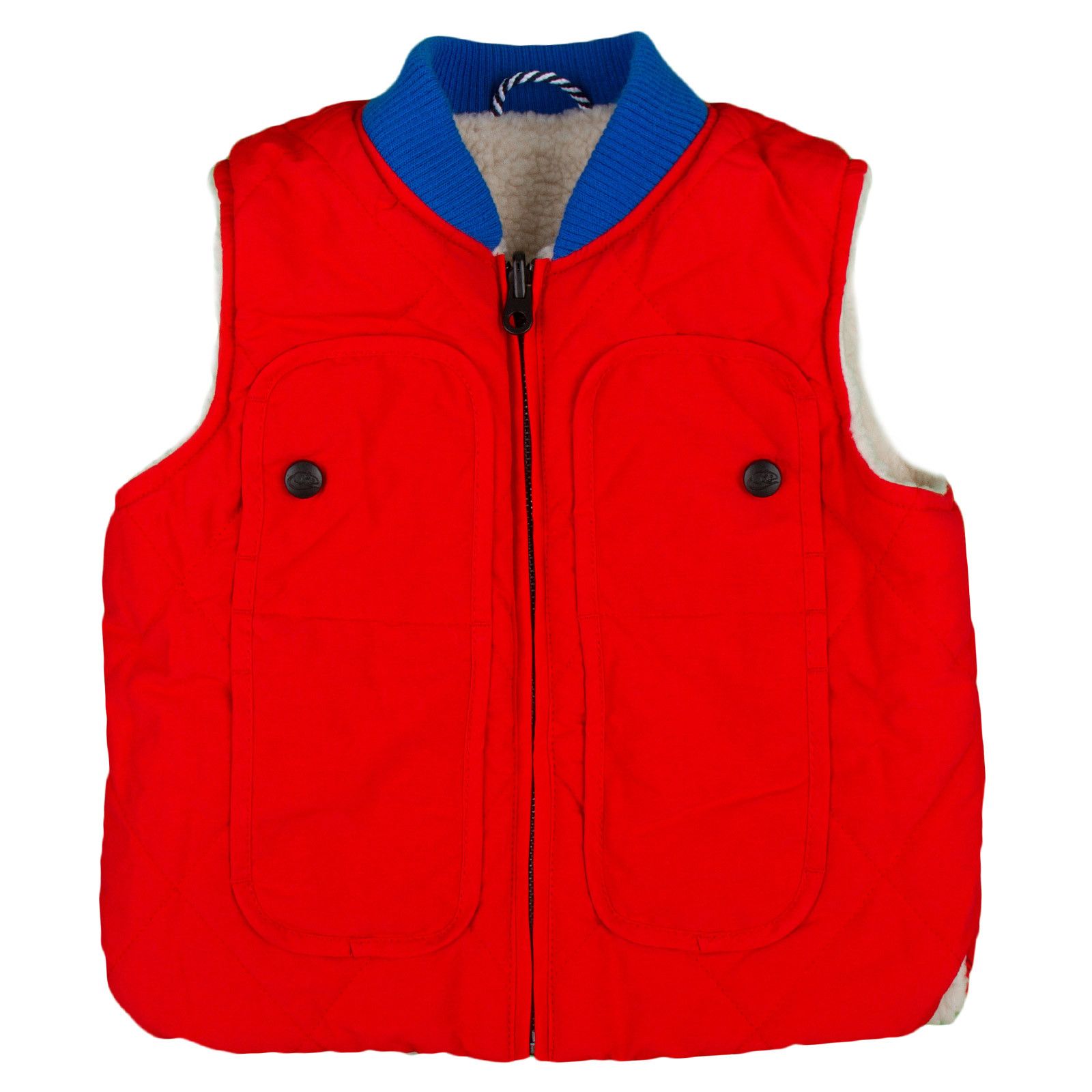 Boys Navy Blue Parka Coat With Fleece Red Gillet - CÉMAROSE | Children's Fashion Store - 5