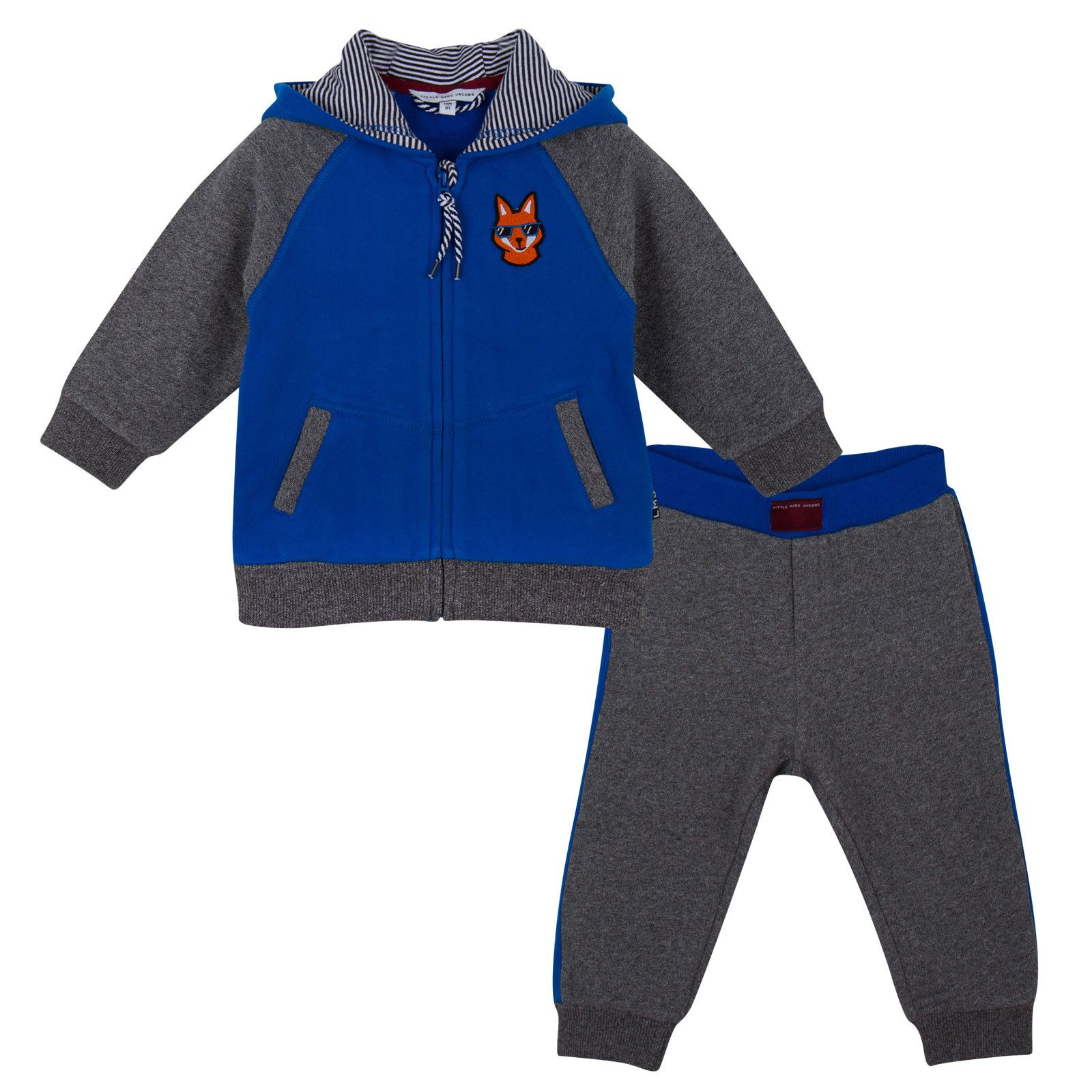 Baby Boys Blue&Grey Hooded Tracksuit - CÉMAROSE | Children's Fashion Store - 1