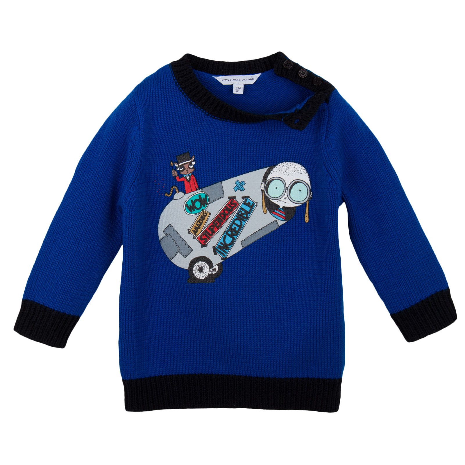 Baby Boys Blue 'Mr Marc' Knitted Sweater - CÉMAROSE | Children's Fashion Store - 3