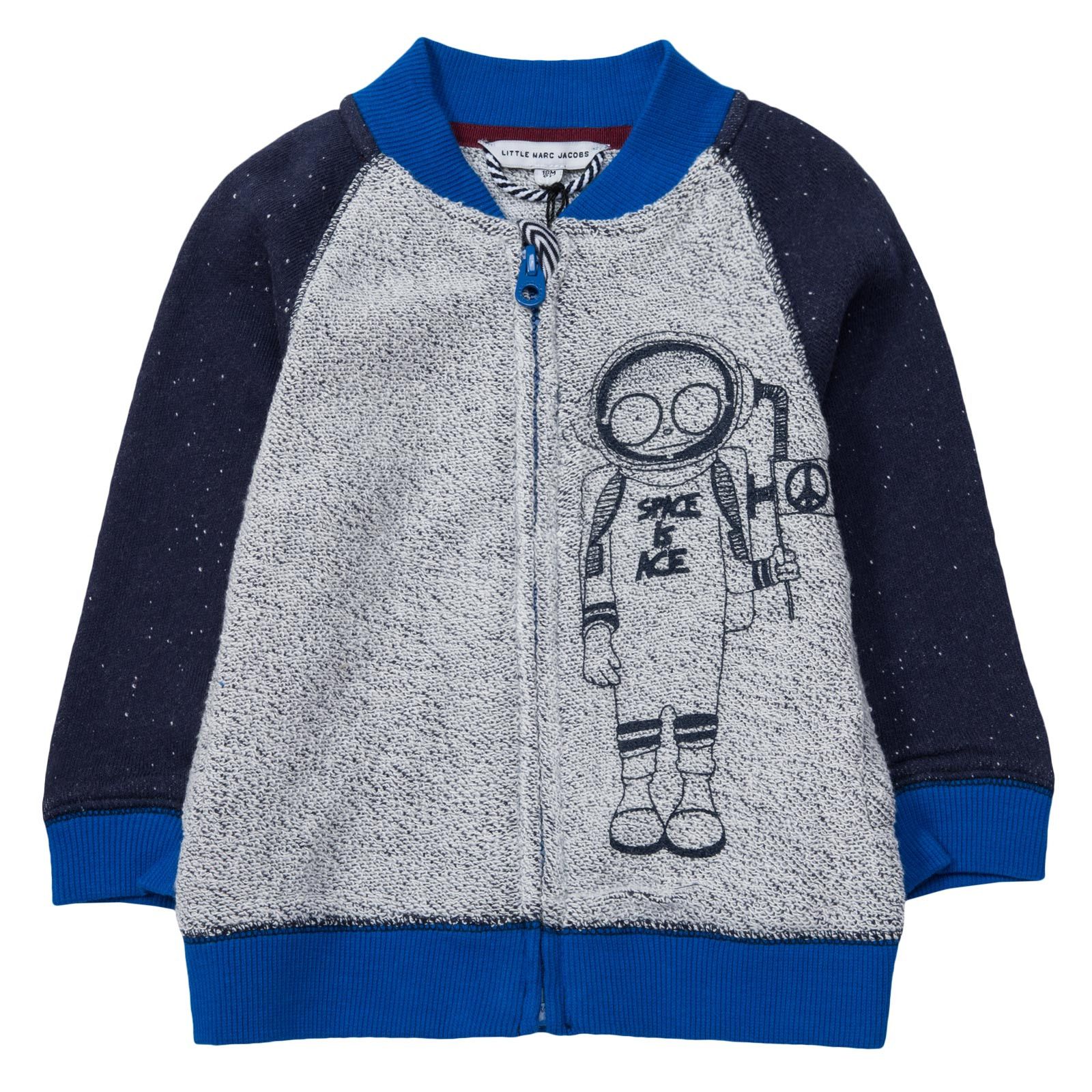 Baby Boys Blue&Grey 'Mr Marc' Spaceman Knitted Cardigan - CÉMAROSE | Children's Fashion Store - 1