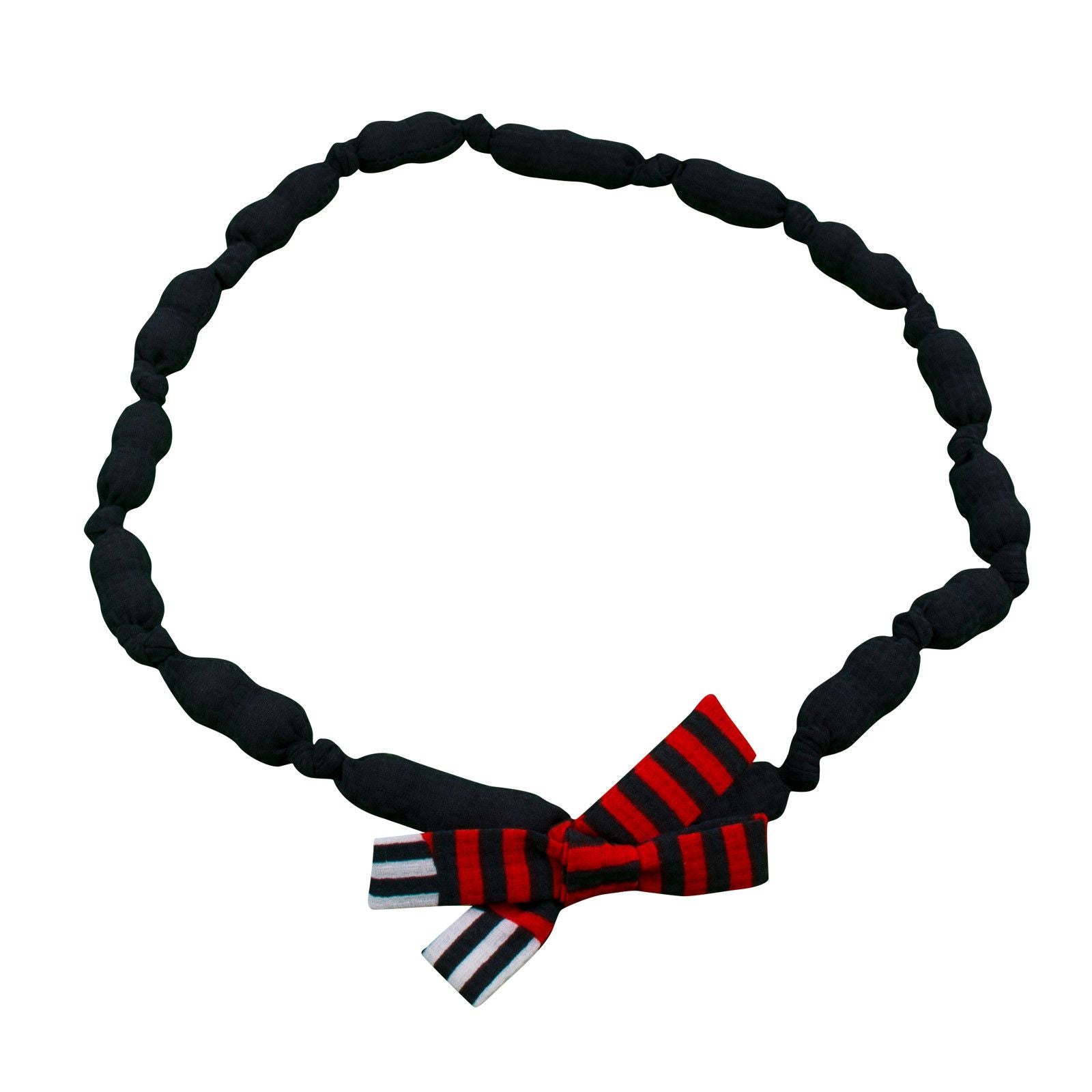 Girls Red&Navy Blue Stripe Dress With Necklace - CÉMAROSE | Children's Fashion Store - 4
