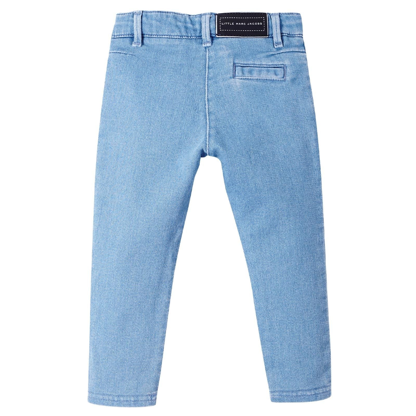 Baby Girls Light Blue Denim Stretch Jeans - CÉMAROSE | Children's Fashion Store - 2