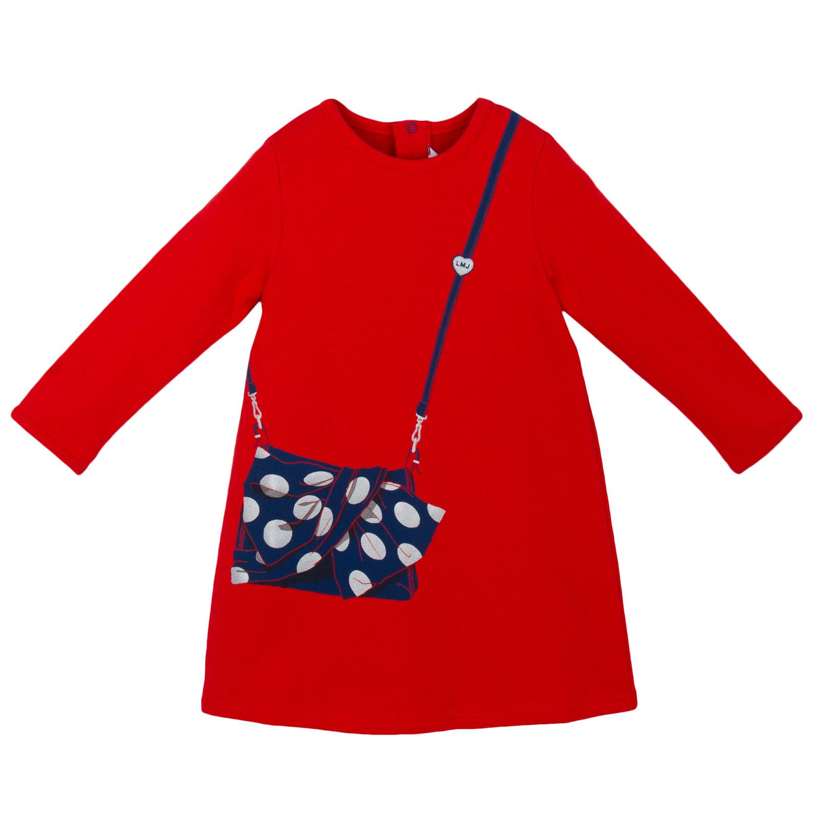 Baby Girls Red Jersey 'Handbag' Printed Dress - CÉMAROSE | Children's Fashion Store - 1