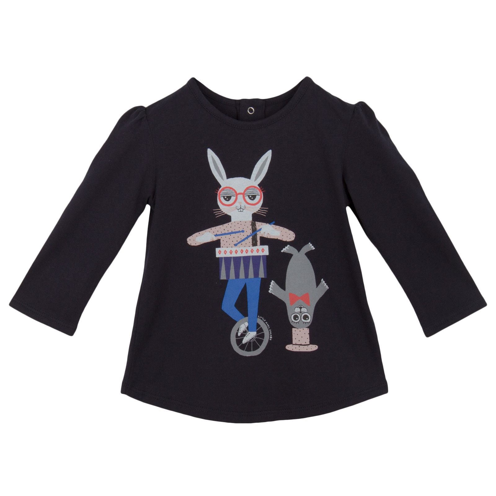 Baby Girls Navy Blue 'Circus Bunny' Printed T-Shirt - CÉMAROSE | Children's Fashion Store - 1