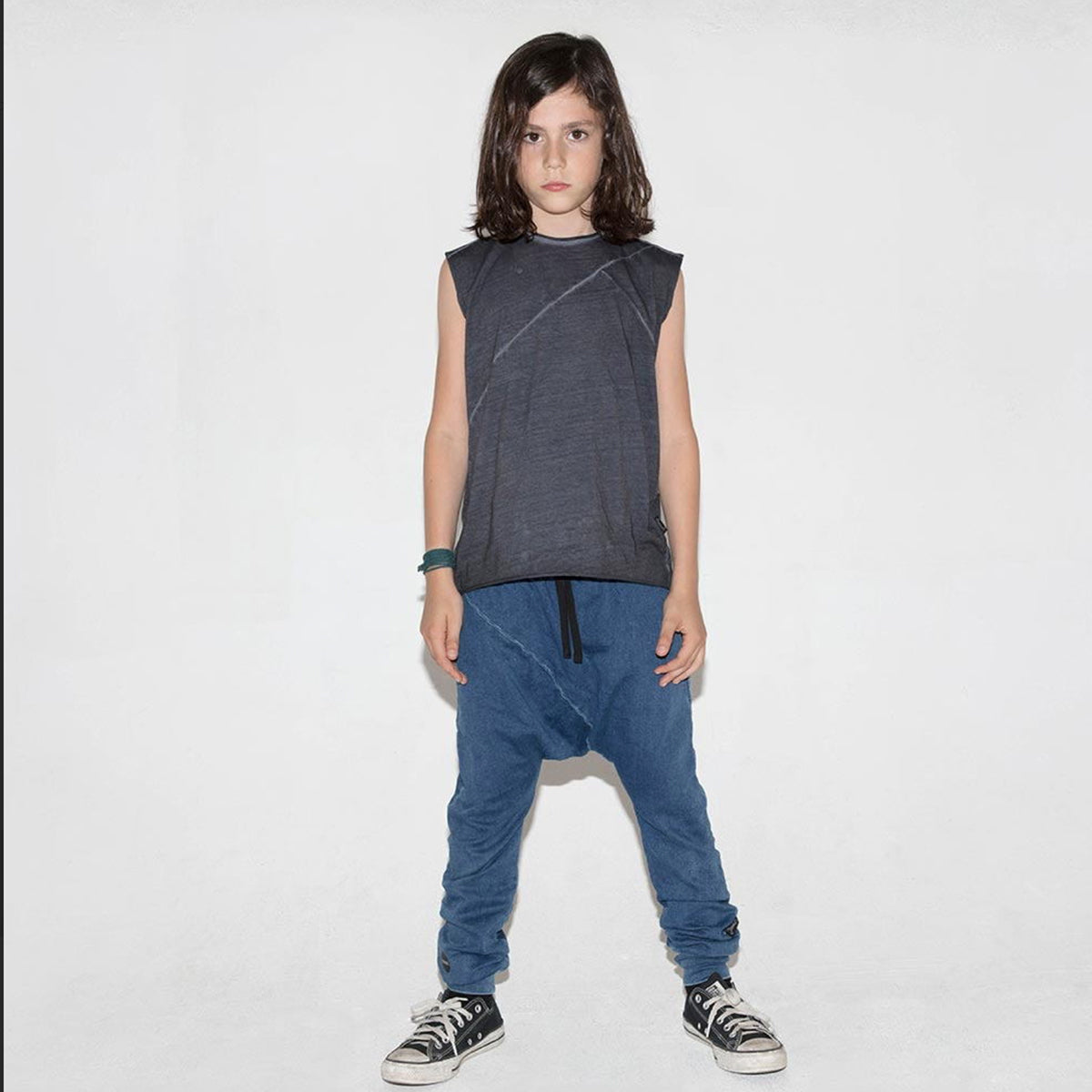 Boys&Girls Denim Cotton Diagonal Baggy Shorts