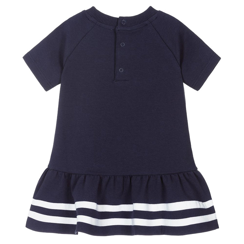 Baby Girls Navy Blue Bear Cotton Dress
