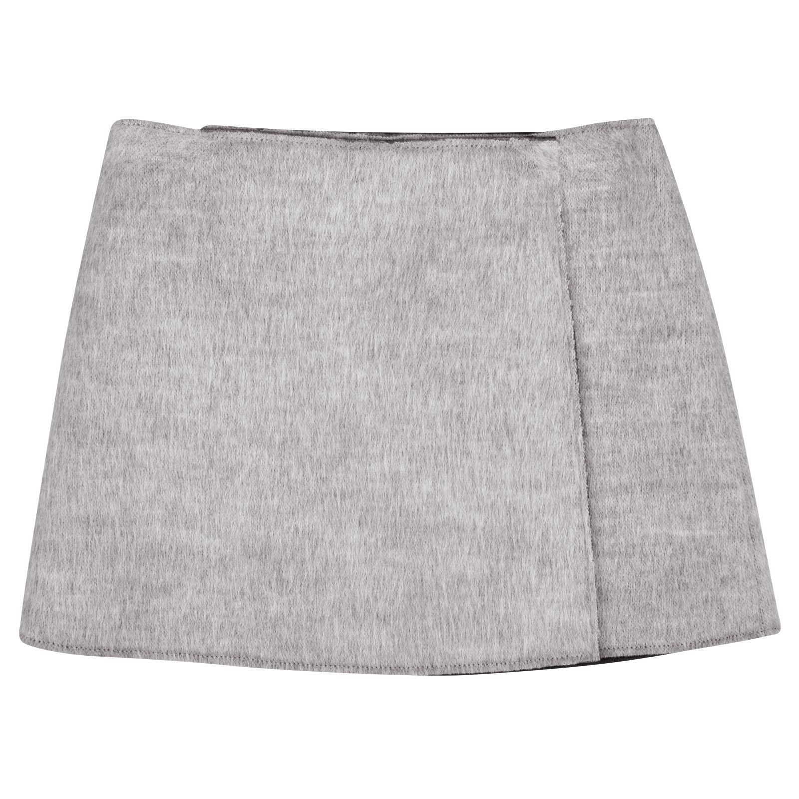 Girls Grey Pasted Synthetic Fur Acrylic Skirt - CÉMAROSE | Children's Fashion Store - 1