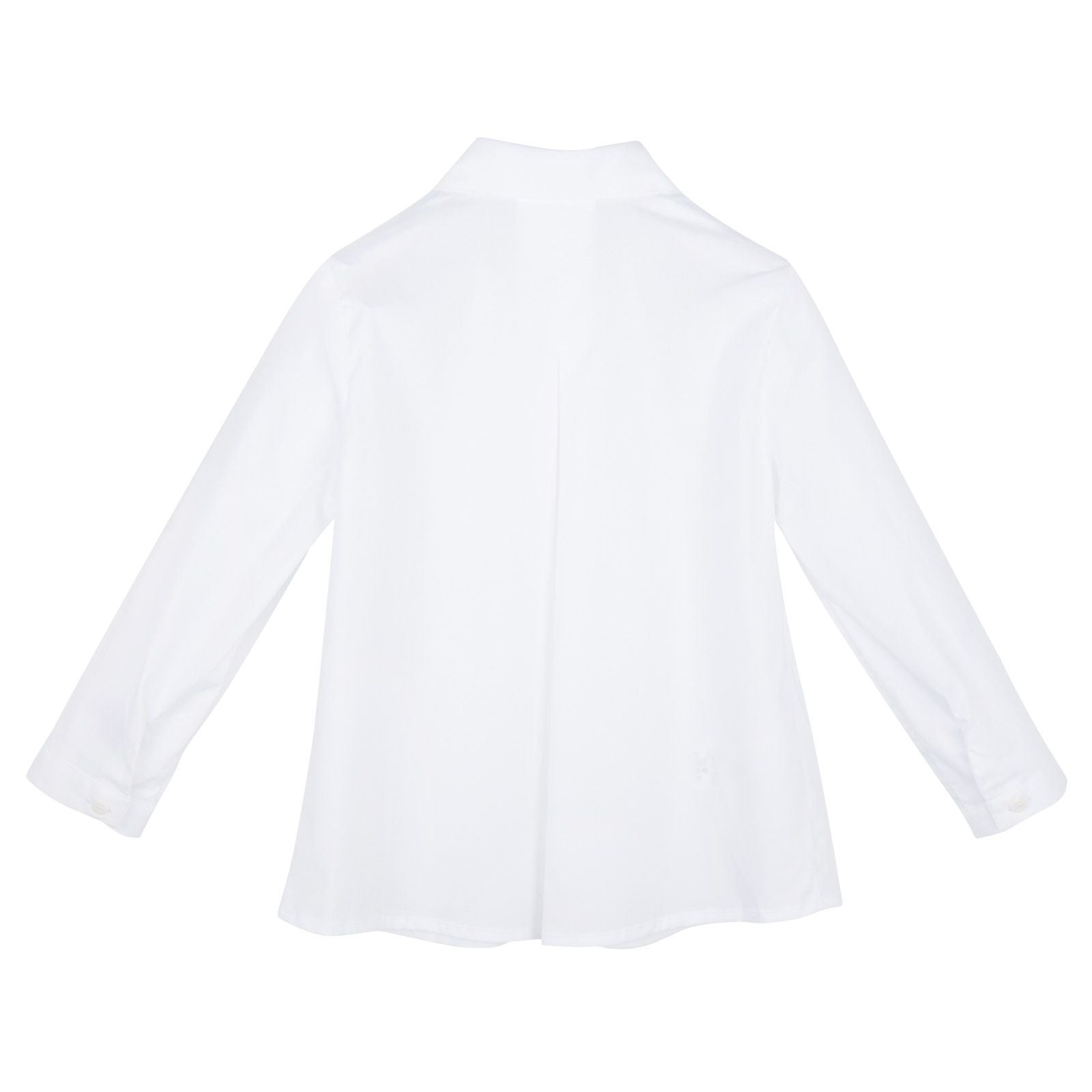 Girls White Cotton Blouse With Bow Trims - CÉMAROSE | Children's Fashion Store - 2