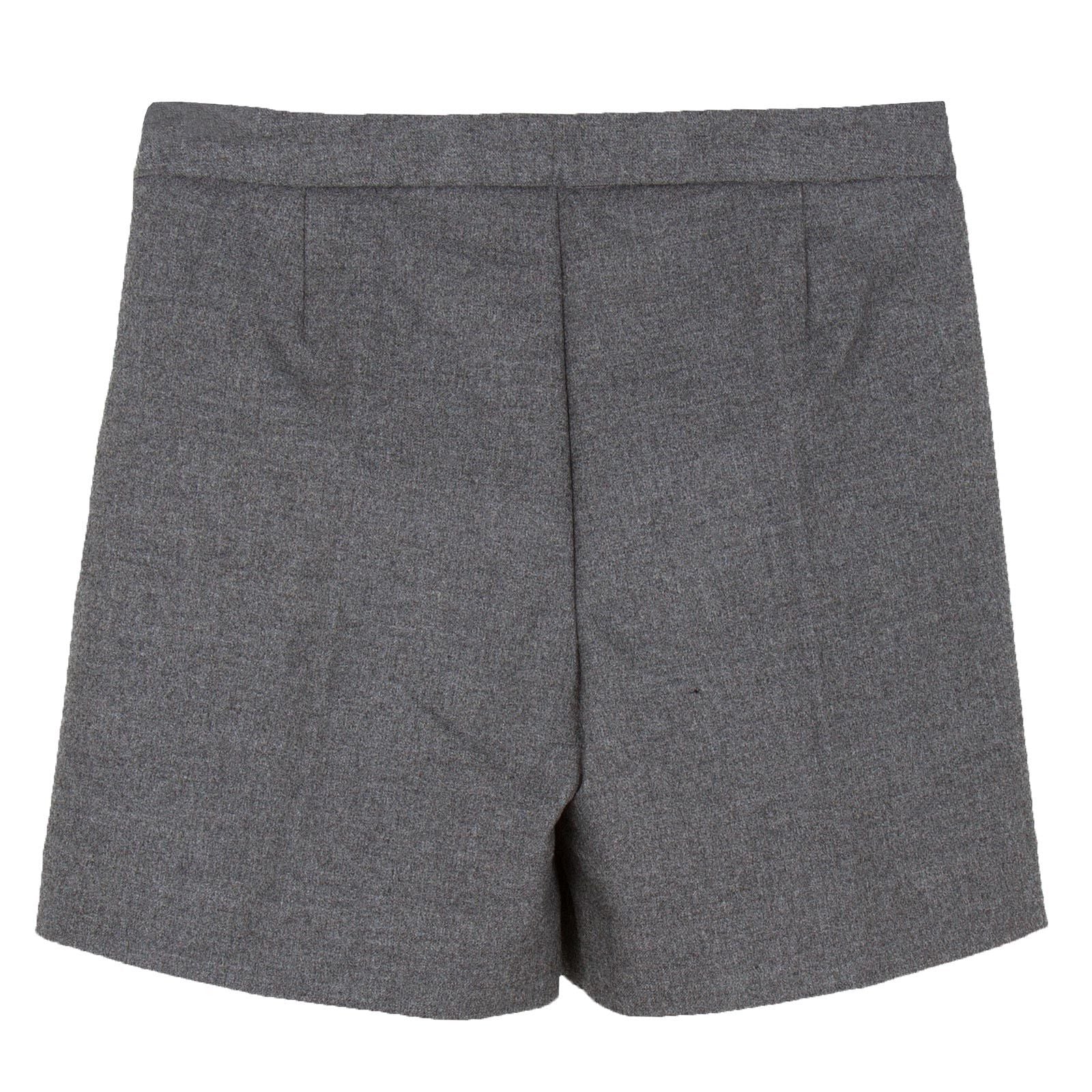 Girls Dark Grey Synthetic Wool Bermuda Short - CÉMAROSE | Children's Fashion Store - 2