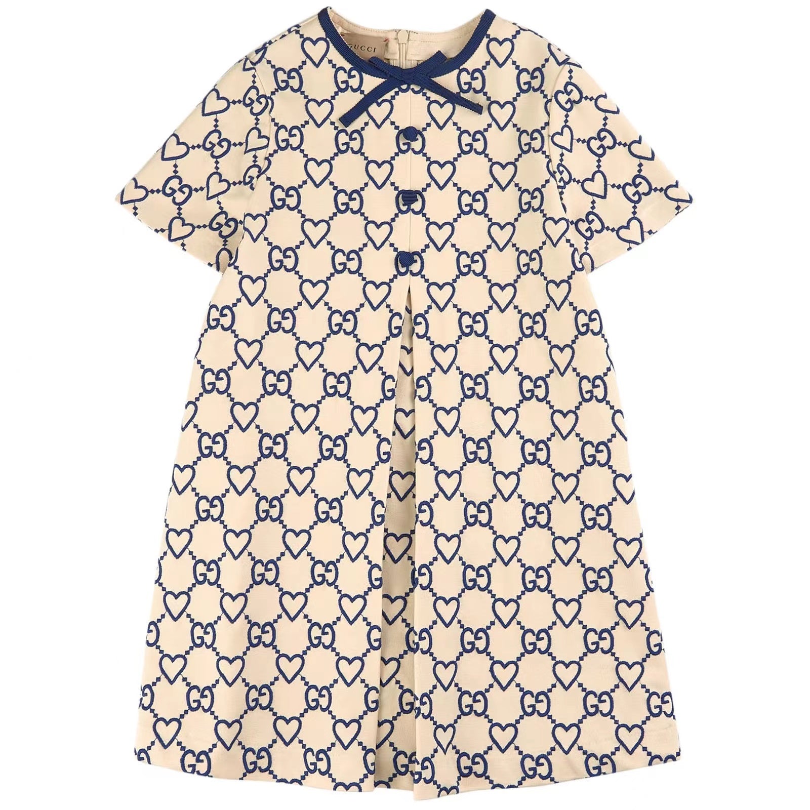 Girls White Printed Dress
