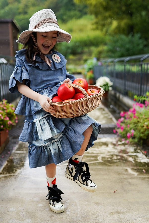 Girls White Stripe Hat