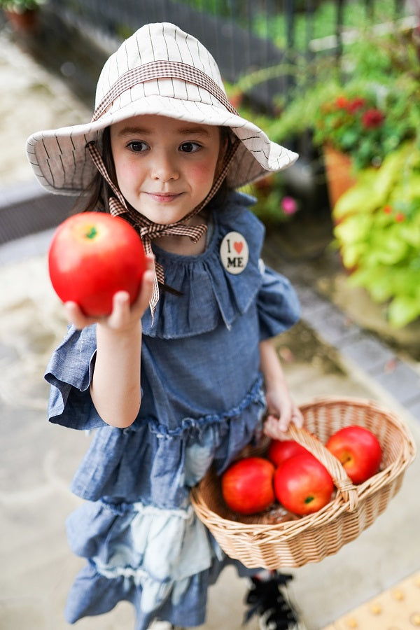 Girls White Stripe Hat