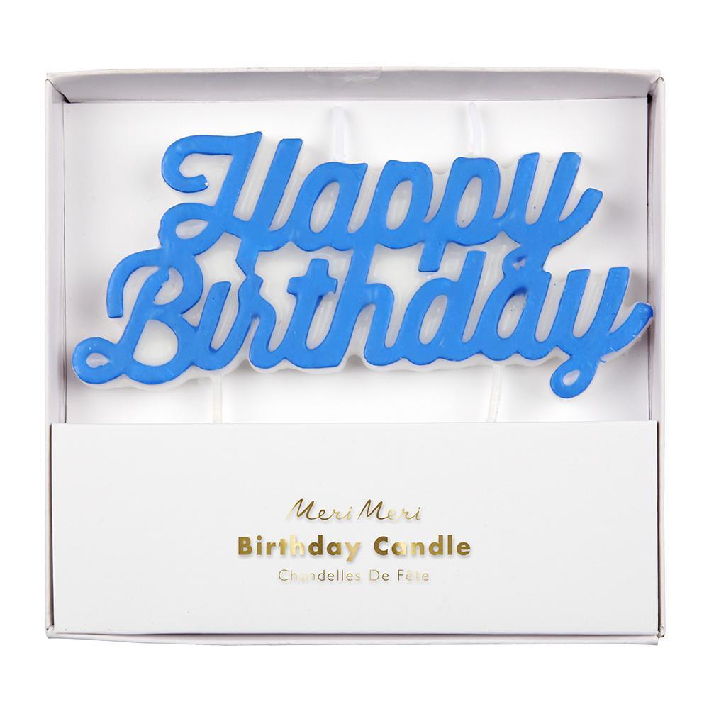 Blue Happy Birthday Candel
