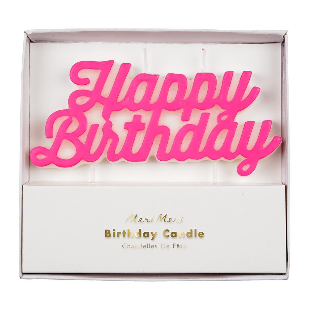 Pink Happy Birthday Candel