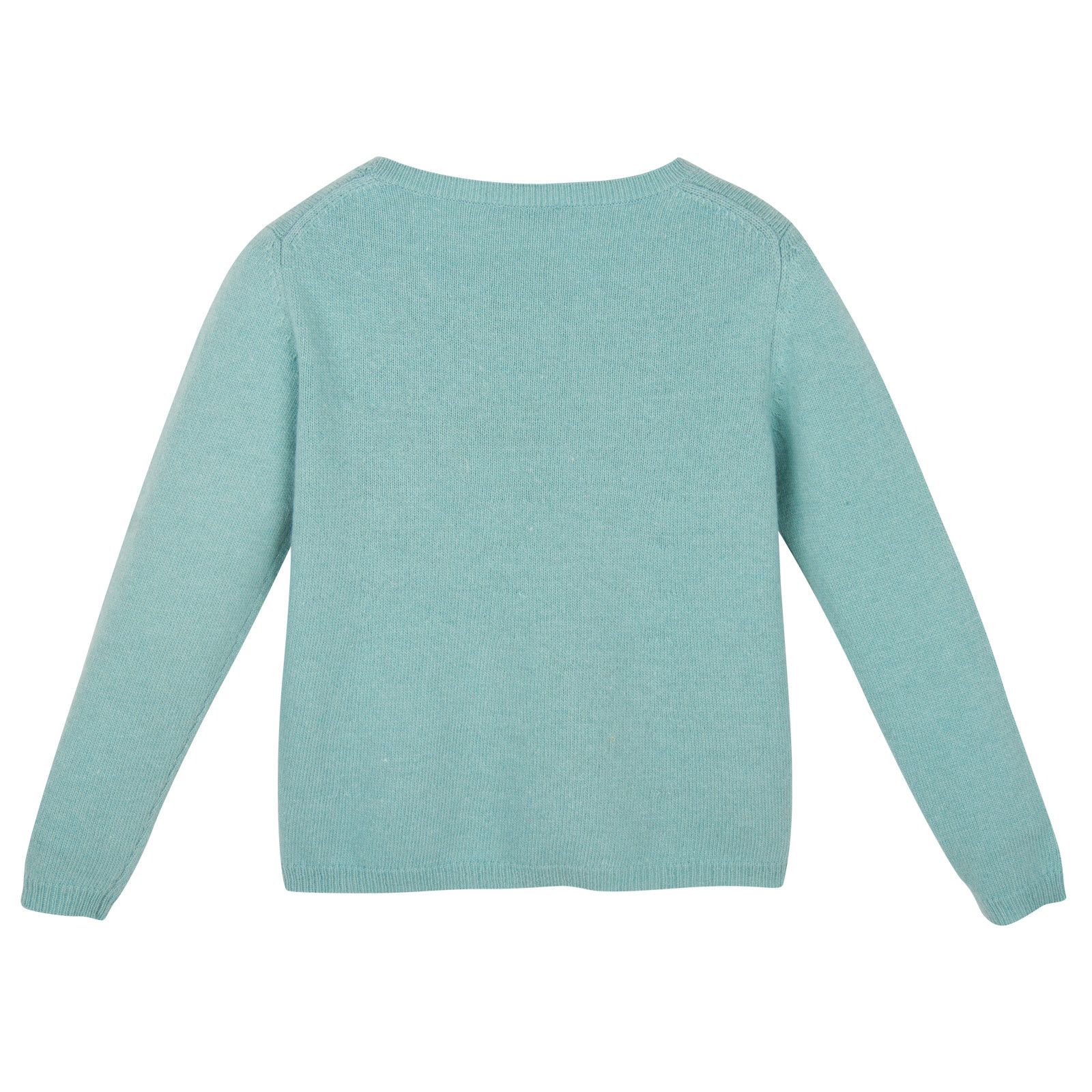 Girls Blue Wool Blend Sweater With Pockets - CÉMAROSE | Children's Fashion Store - 2