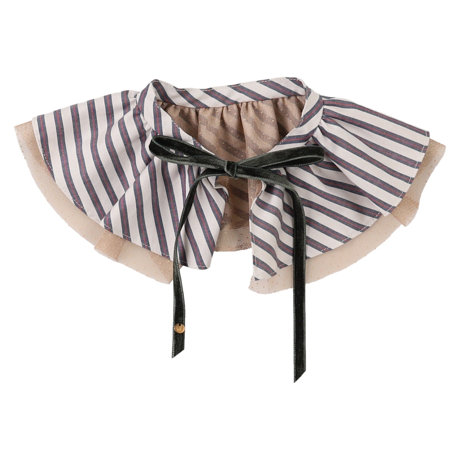 Girls White Stripes Reversible Detachable Collar