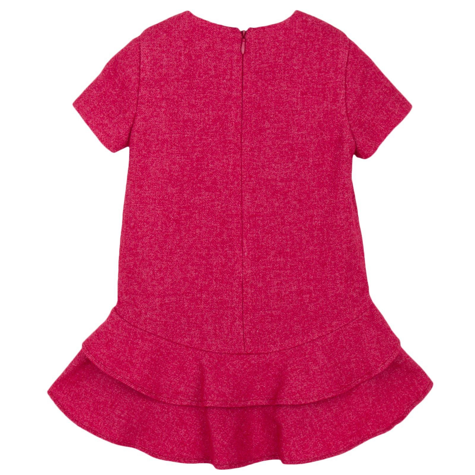 Girls Dark Red Dress With Zipper At The Back - CÉMAROSE | Children's Fashion Store - 2