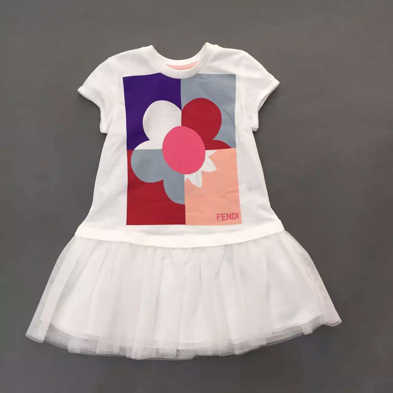 Girls White Printed Trims Cotton Dress - CÉMAROSE | Children's Fashion Store