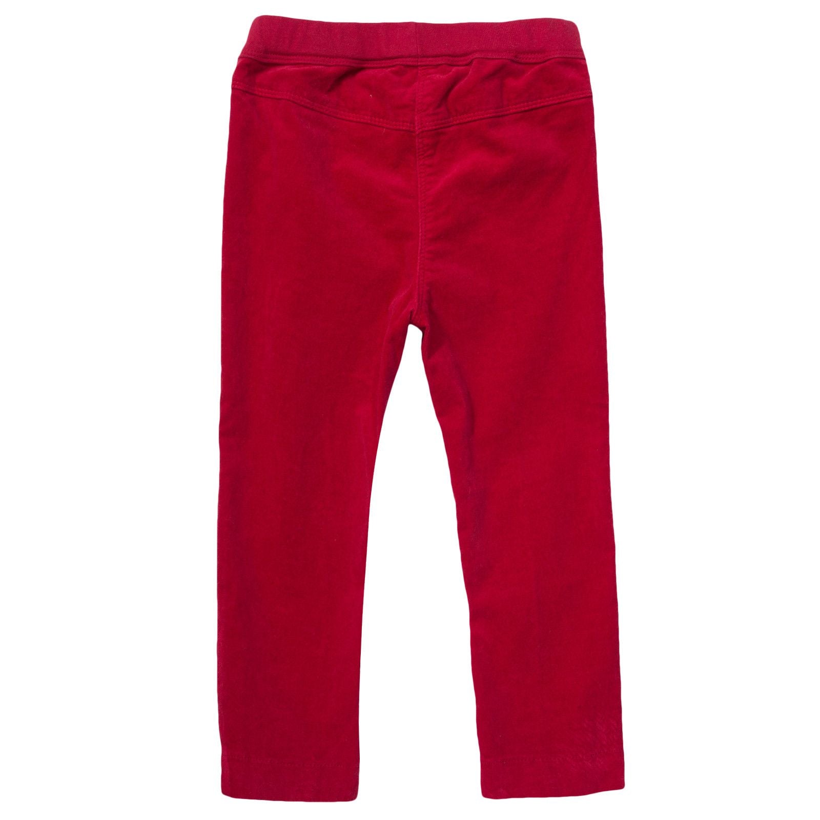 Baby Girls Red Elastic Waistband Velvet Trousers - CÉMAROSE | Children's Fashion Store - 2