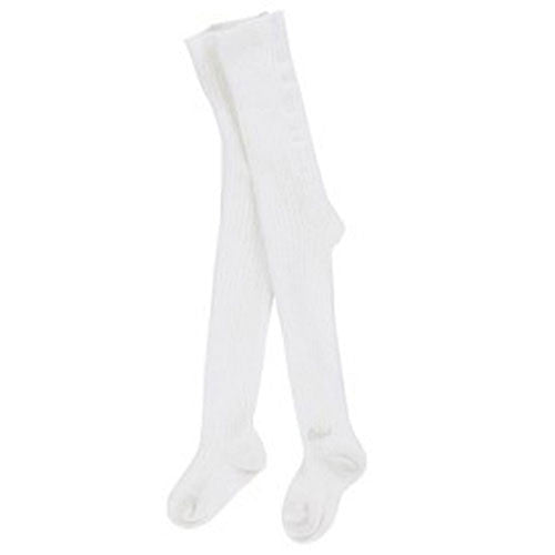 Baby Girls Ivory Ribbed Cotton Tights - CÉMAROSE | Children's Fashion Store