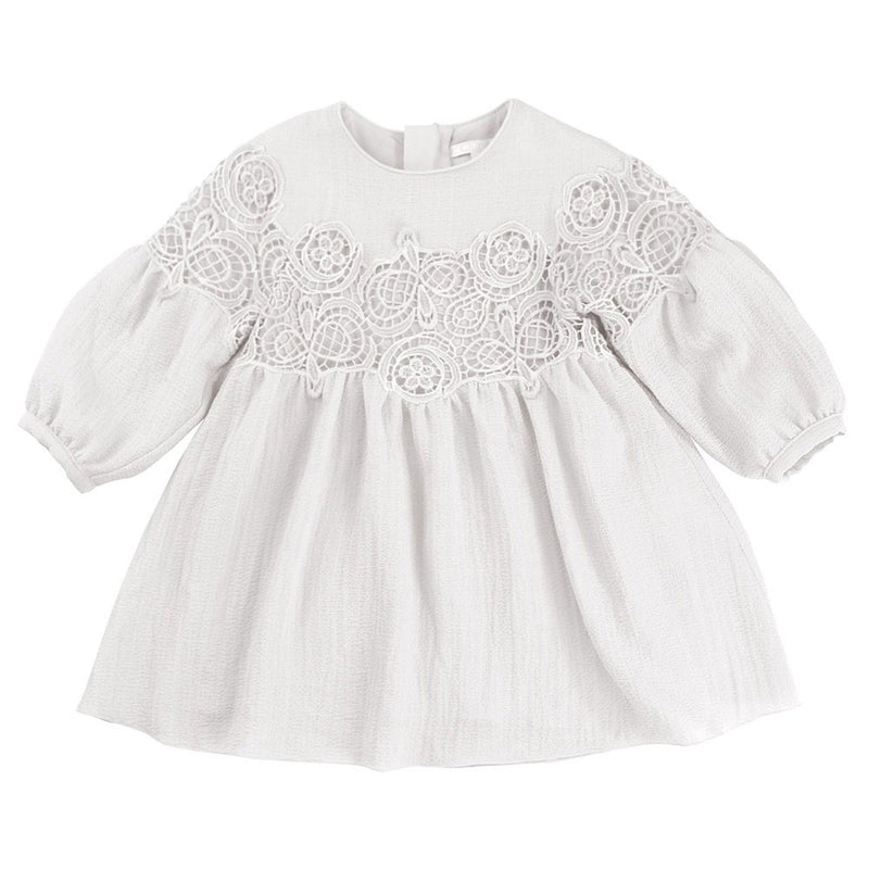 Baby Girls White Rib Cuffs Dress - CÉMAROSE | Children's Fashion Store - 2