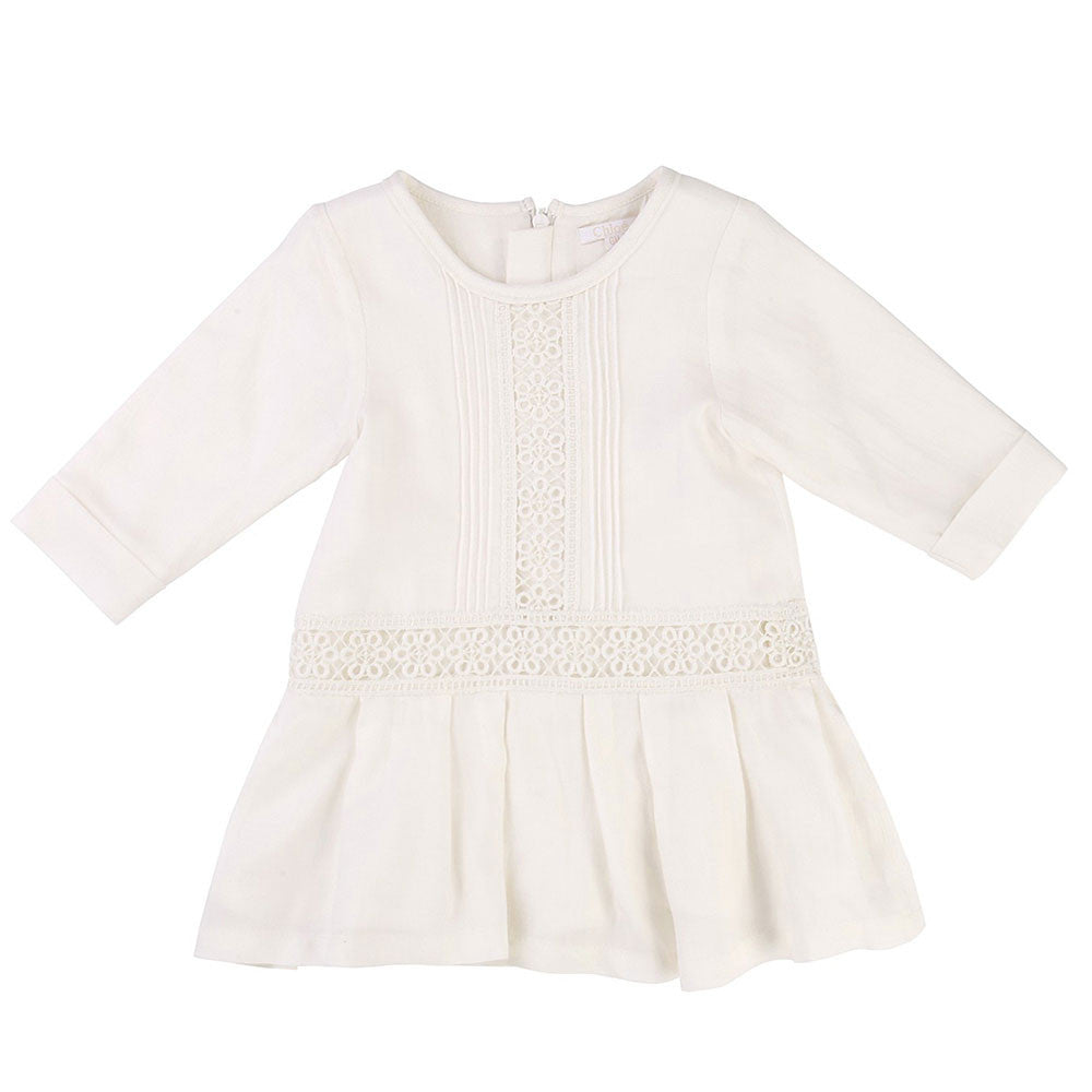 Baby Girls White Frilled Hem Cotton Dress - CÉMAROSE | Children's Fashion Store - 2