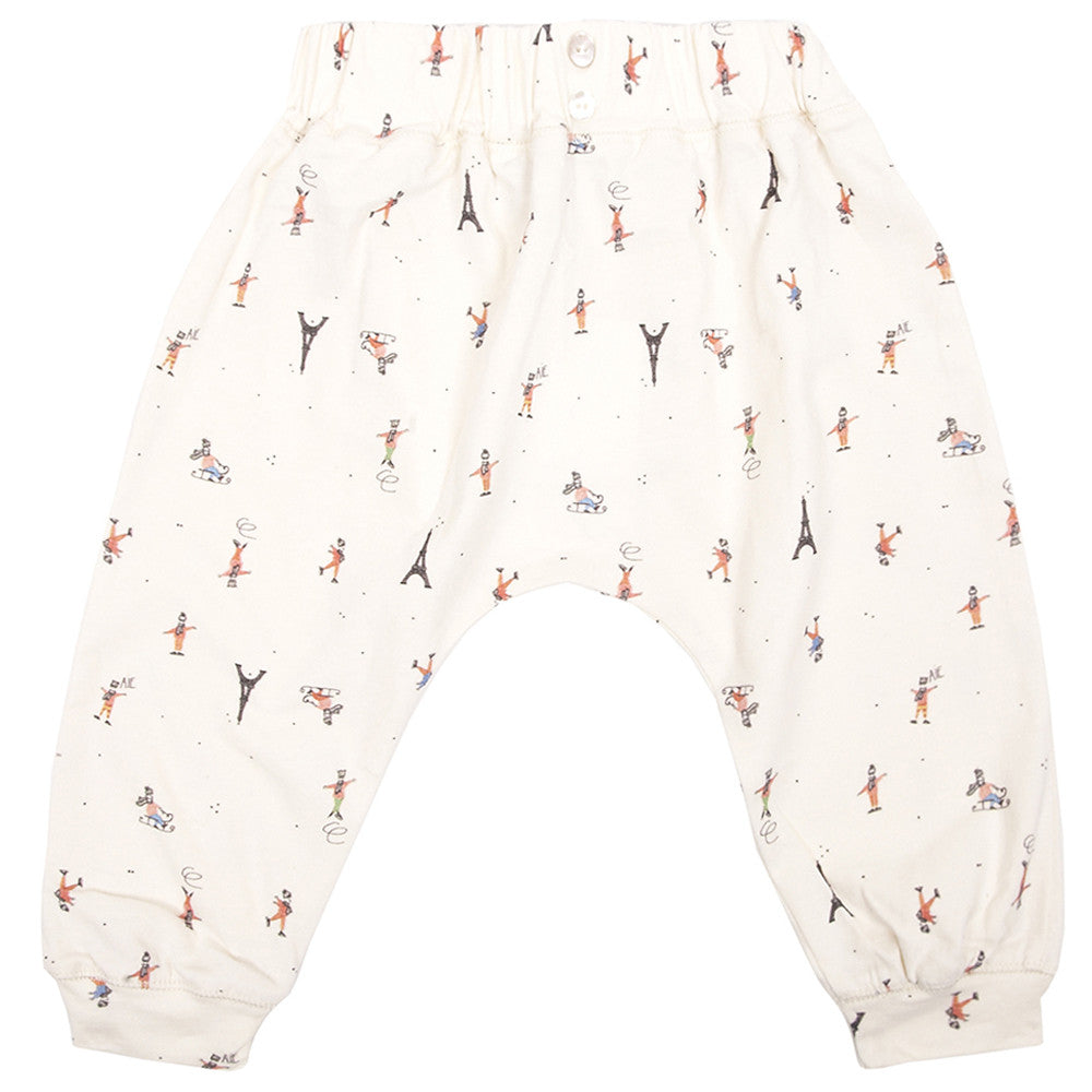 Baby Girls Light Pink Allover Printed Cotton Trousers - CÉMAROSE | Children's Fashion Store