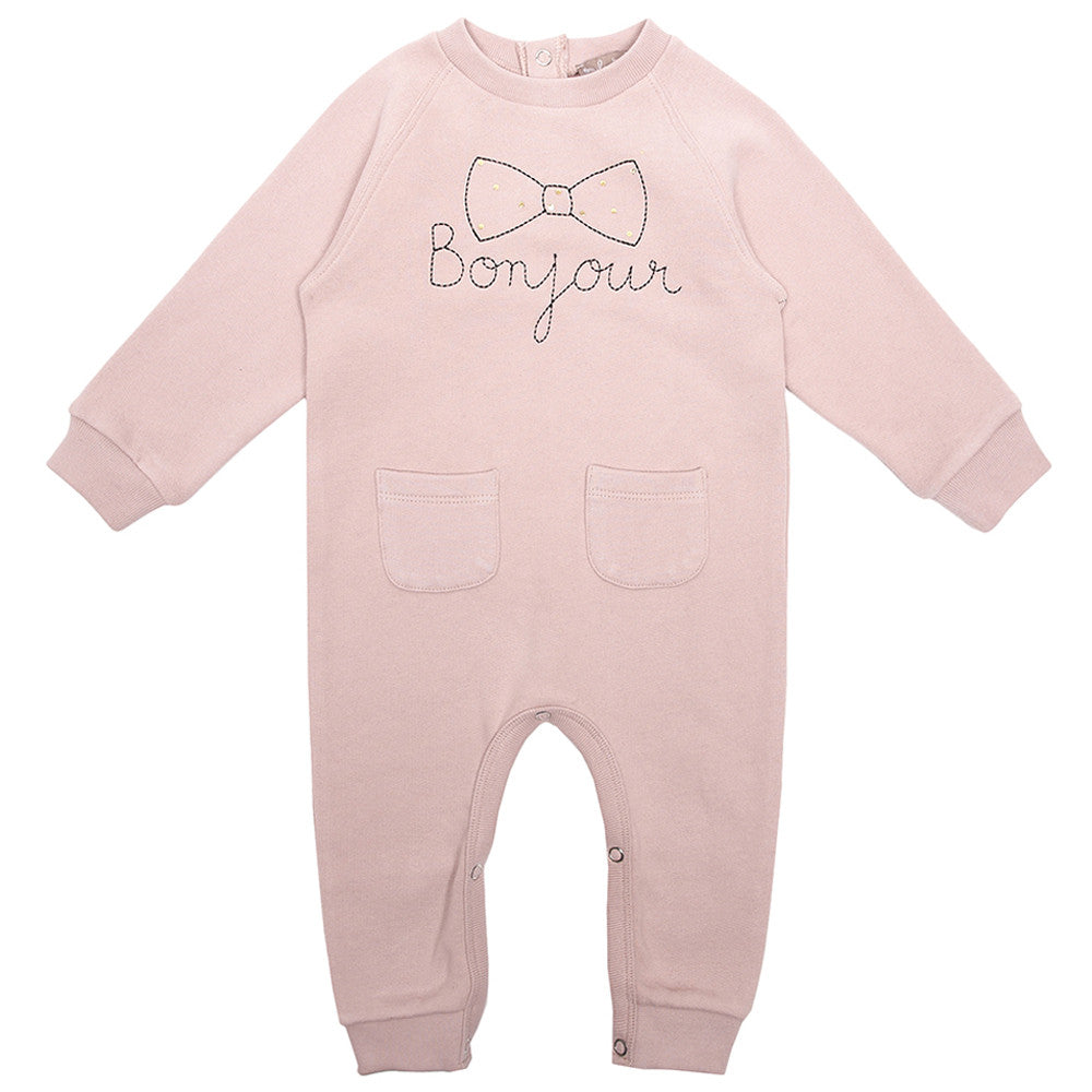 Baby Girls Pink Cotton Babygrow - CÉMAROSE | Children's Fashion Store