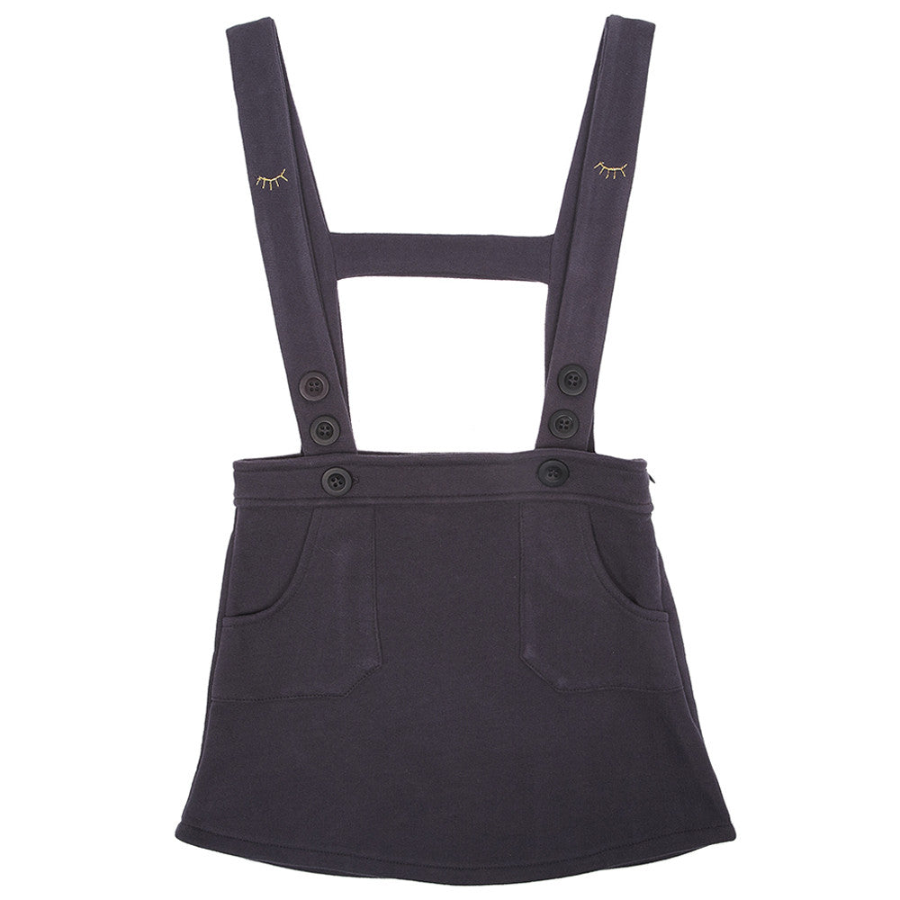 Girls Black Cotton Strap Dress - CÉMAROSE | Children's Fashion Store