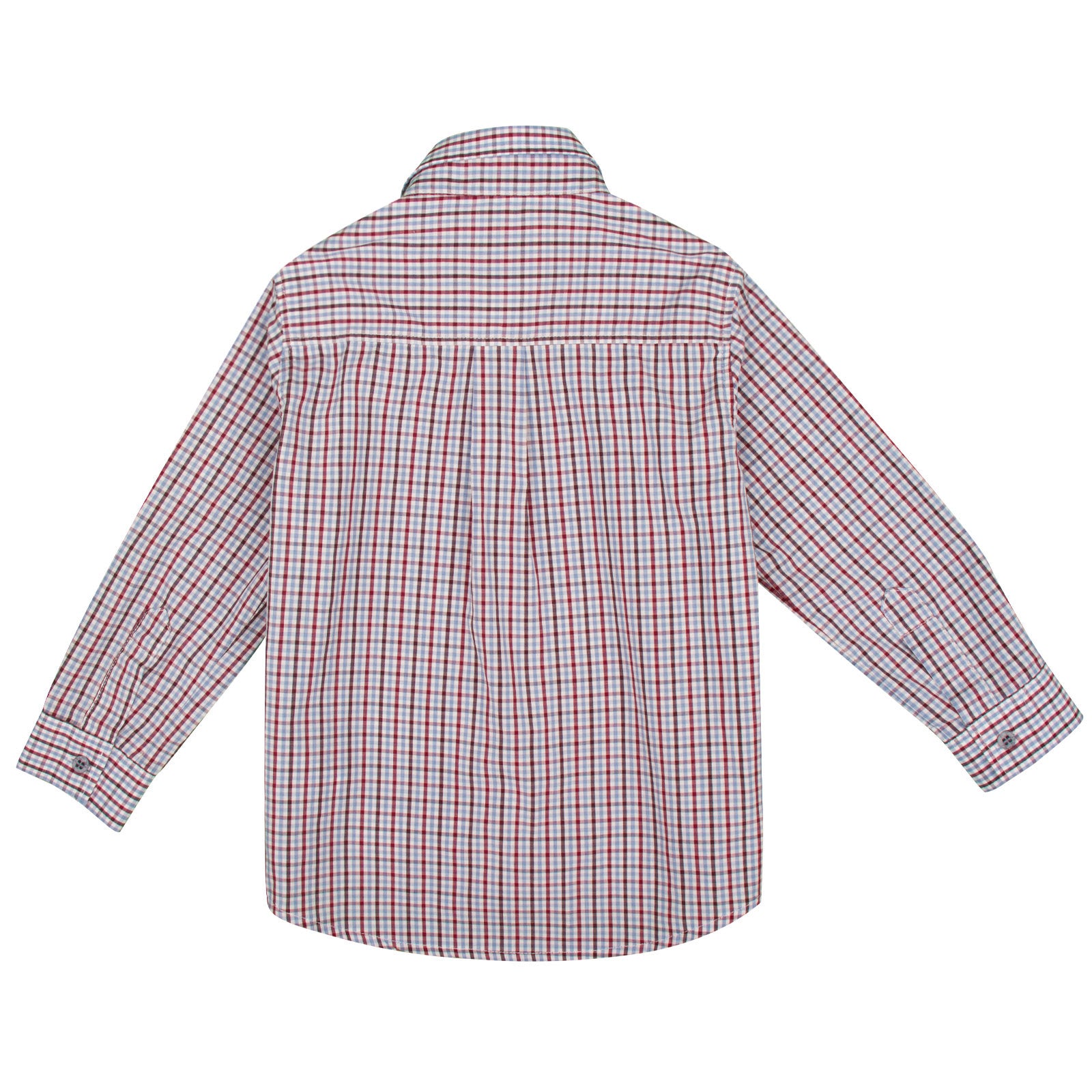 Baby Boys Red Check Cotton Long Sleeve Shirt - CÉMAROSE | Children's Fashion Store - 2