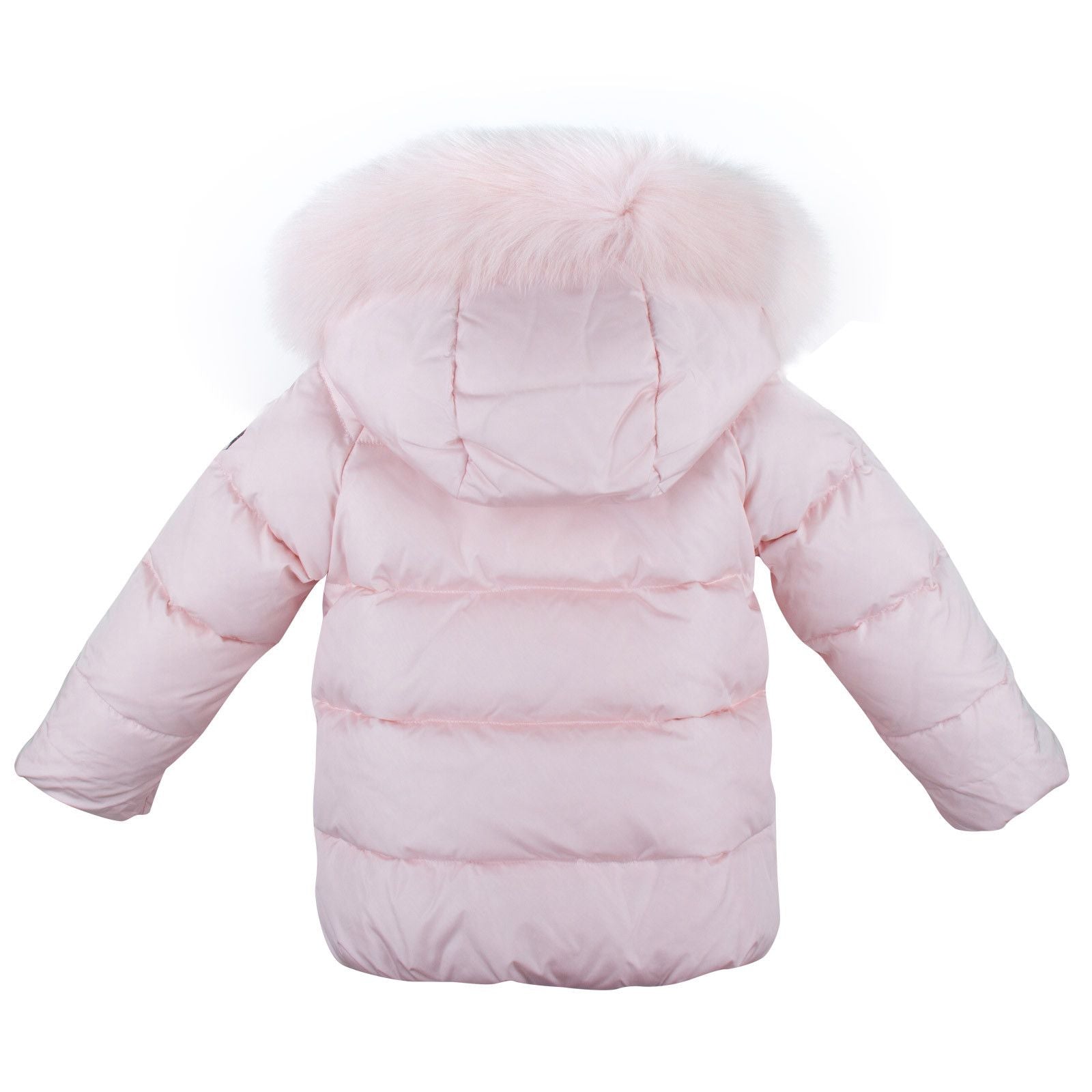 Baby Girls Pink Fur Trims Down Padded Hooded Jacket - CÉMAROSE | Children's Fashion Store - 2