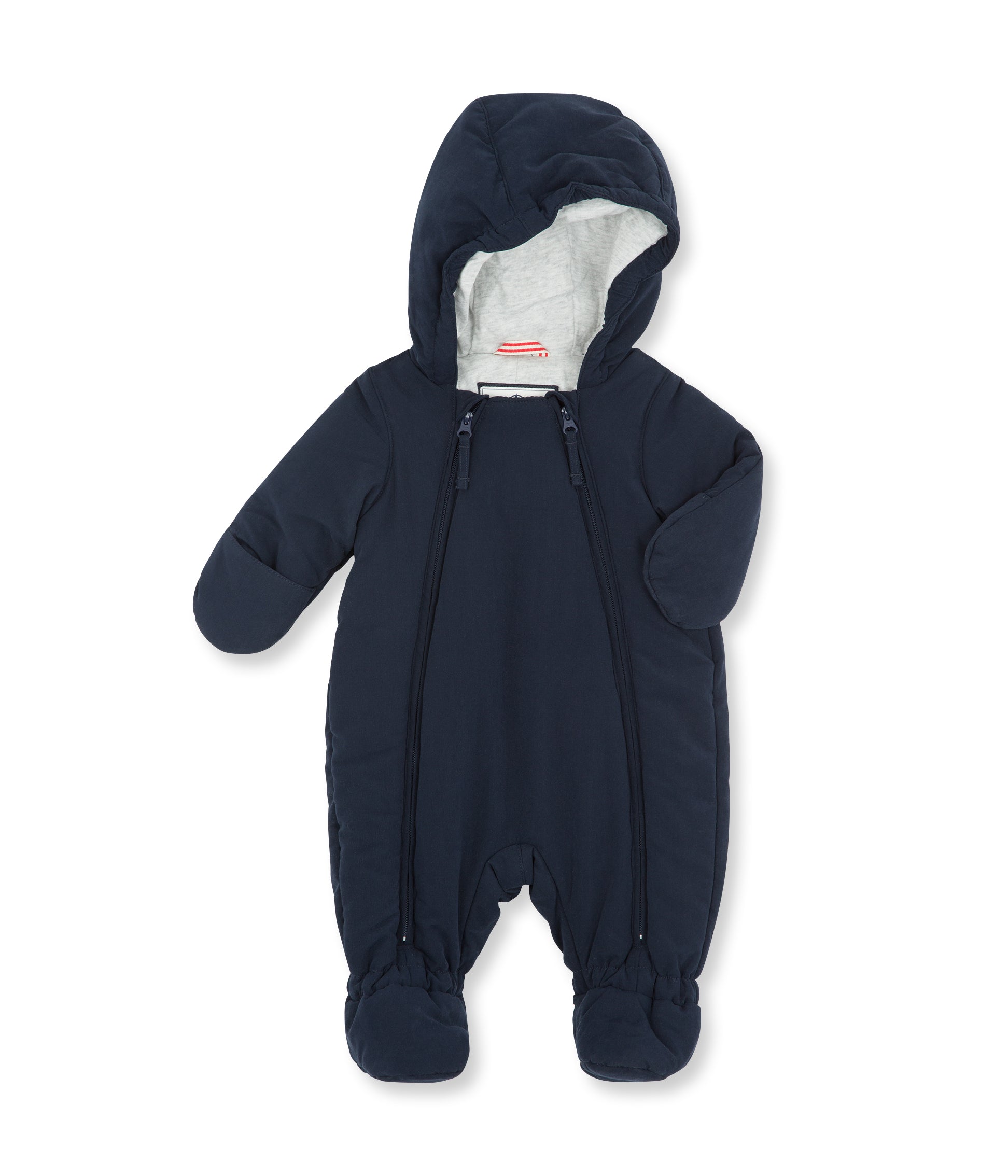 Baby Boys Navy Padded Down Babysuits