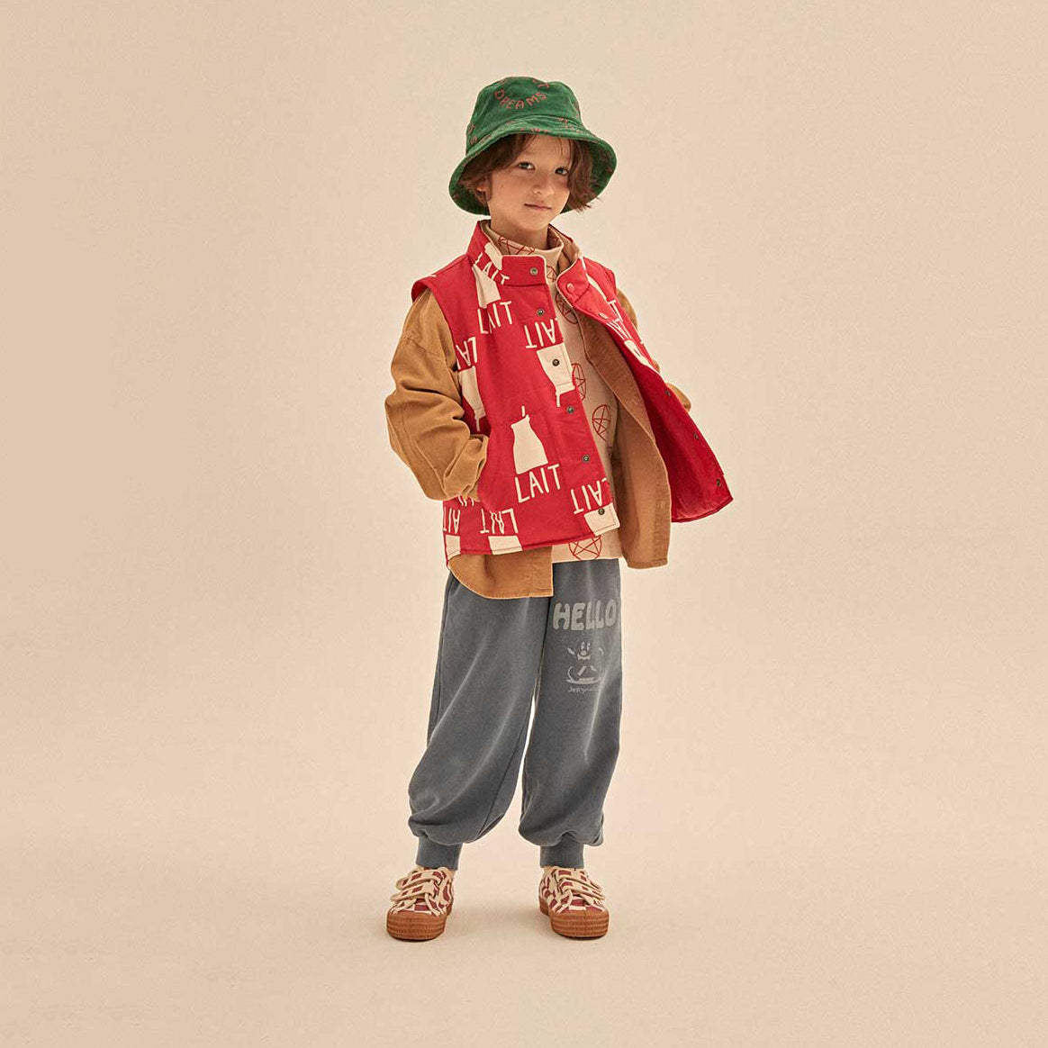 Boys & Girls Pink Printed Padded Gilet