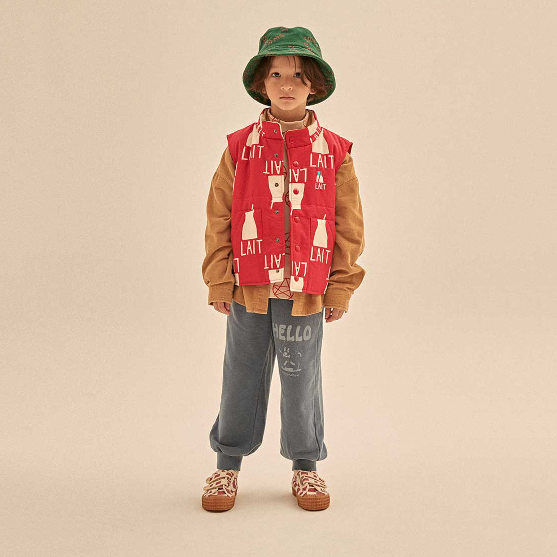 Boys & Girls Pink Printed Padded Gilet