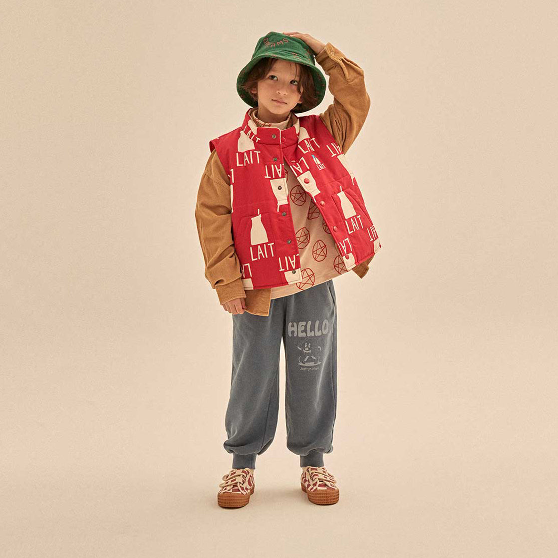 Boys & Girls Pink Printed Padded Gilet