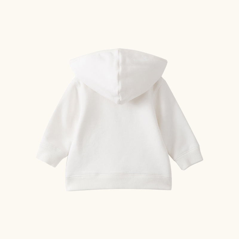 Baby Boys & Girls Off White Cotton Hoodie