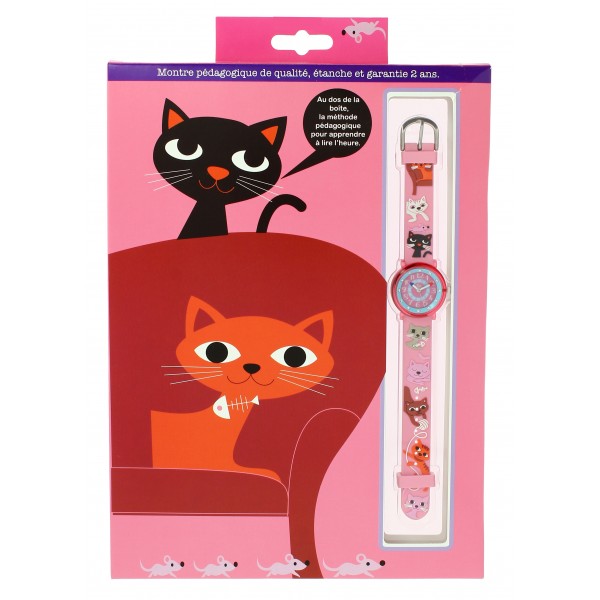 Girls Light Pink Cats Watch（6-9Y）